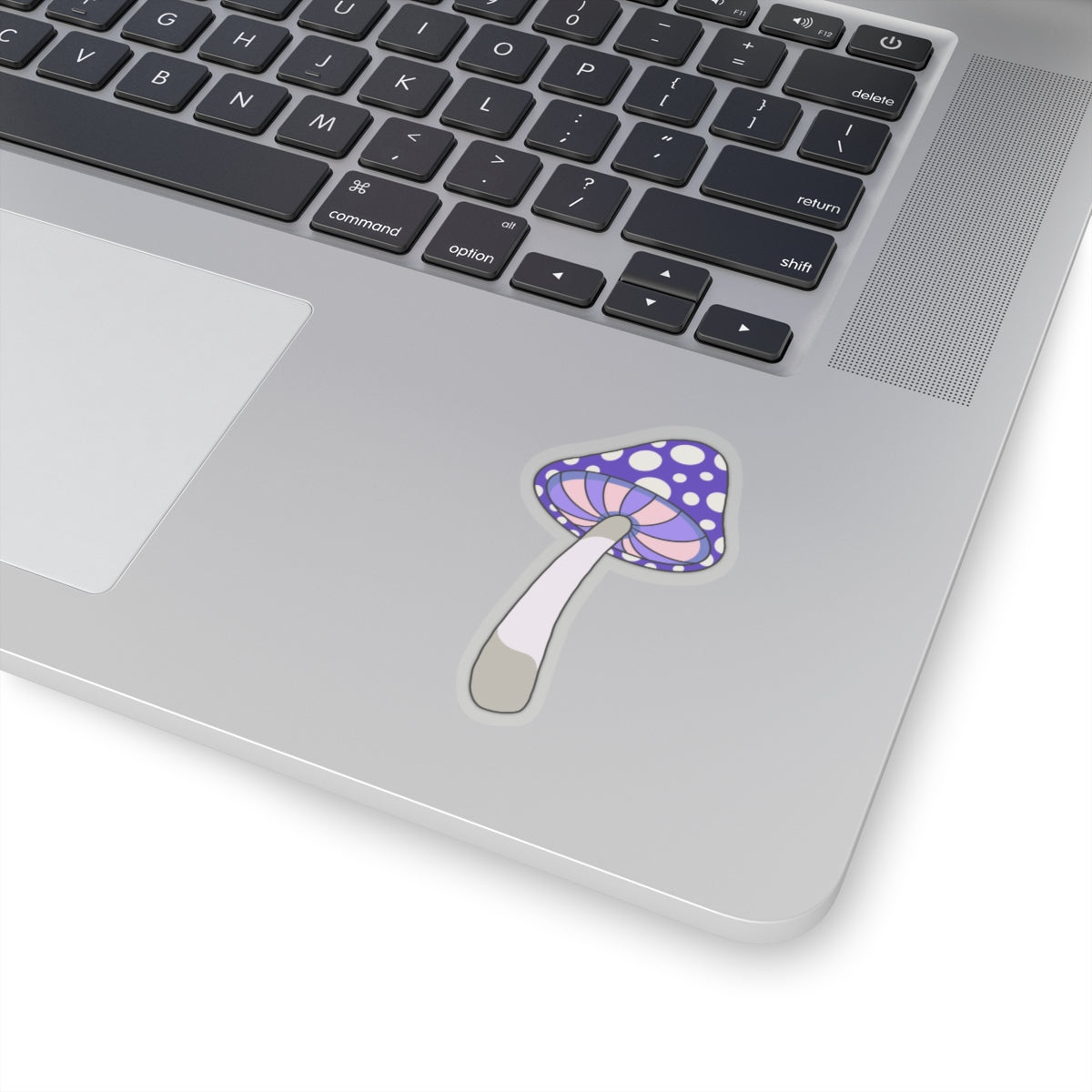 Purple mushroom Kiss-Cut Sticker Paper products Printify 3" × 3" Transparent 