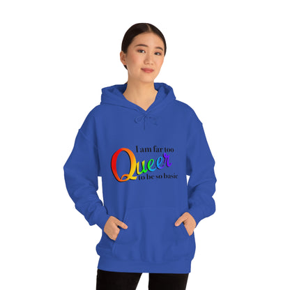 Far too queer Pride Unisex Heavy Blend™ Hooded Sweatshirt Hoodie Printify   