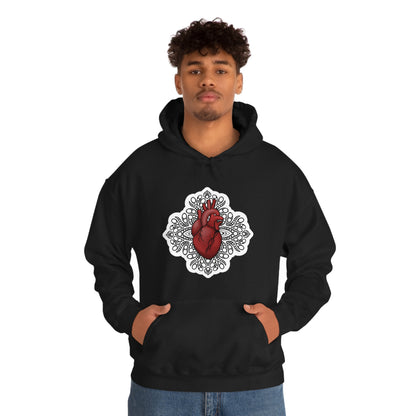 Anatomical Heart Mandala Unisex Heavy Blend™ Hooded Sweatshirt Hoodie Printify   