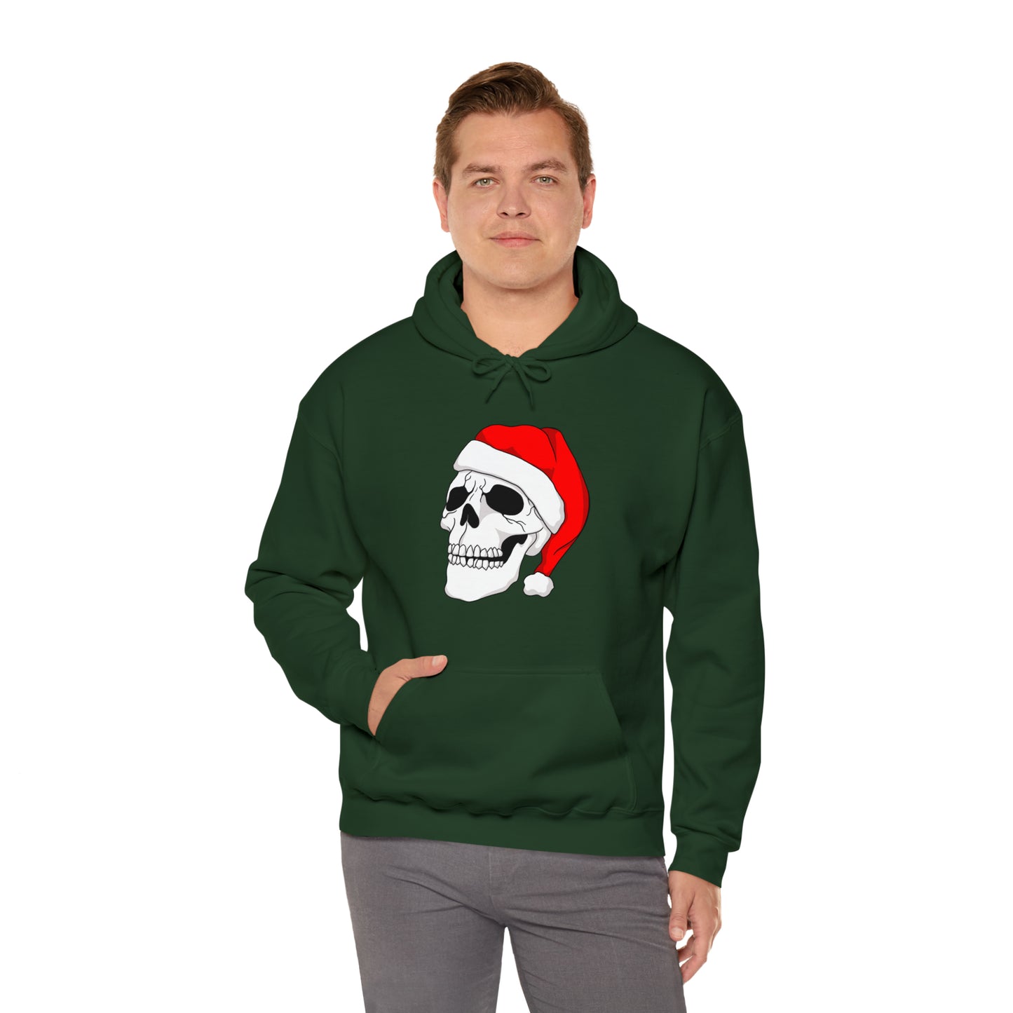 Santa Skull Unisex Heavy Blend™ Hooded Sweatshirt Hoodie Printify   