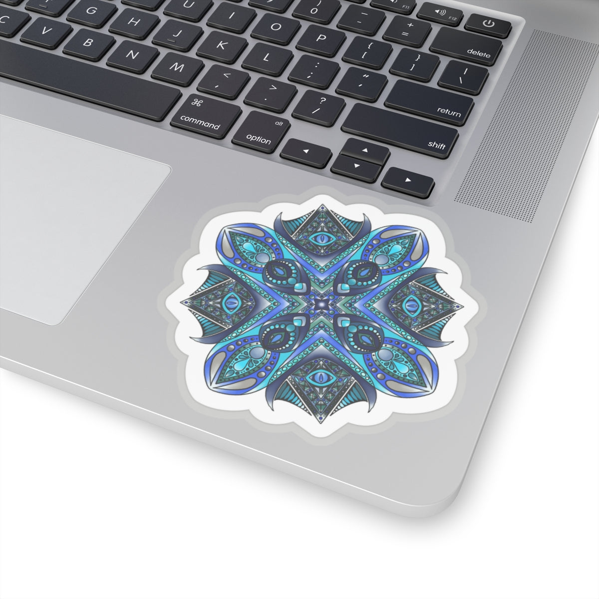 Deep Blue mandala Kiss-Cut Sticker Paper products Printify   