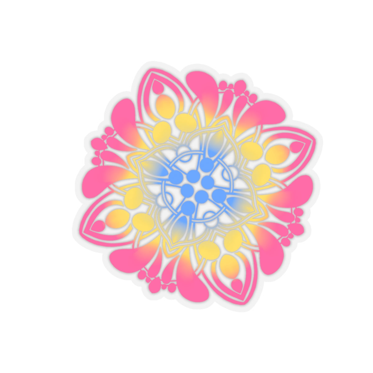 Pansexual pride Mandala Kiss-Cut Sticker Paper products Printify   