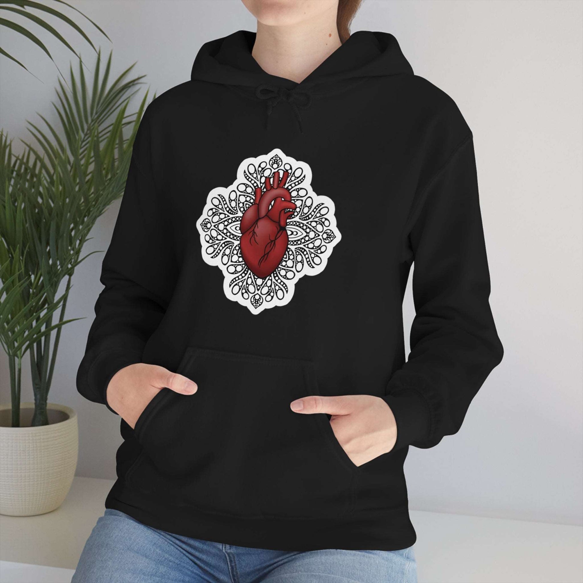 Anatomical Heart Mandala Unisex Heavy Blend™ Hooded Sweatshirt Hoodie Printify   