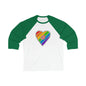 Rainbow Rose Unisex 3\4 Sleeve Baseball Tee Long-sleeve Printify White/ Kelly XS 