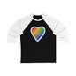 Rainbow Rose Unisex 3\4 Sleeve Baseball Tee Long-sleeve Printify Black/ White XL 