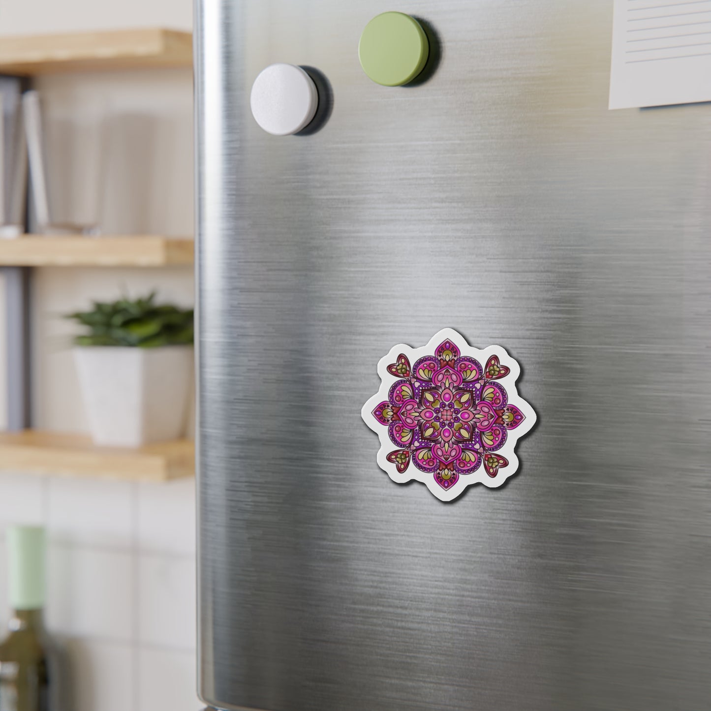 pink Mandala Die-Cut Magnet Home Decor Printify   