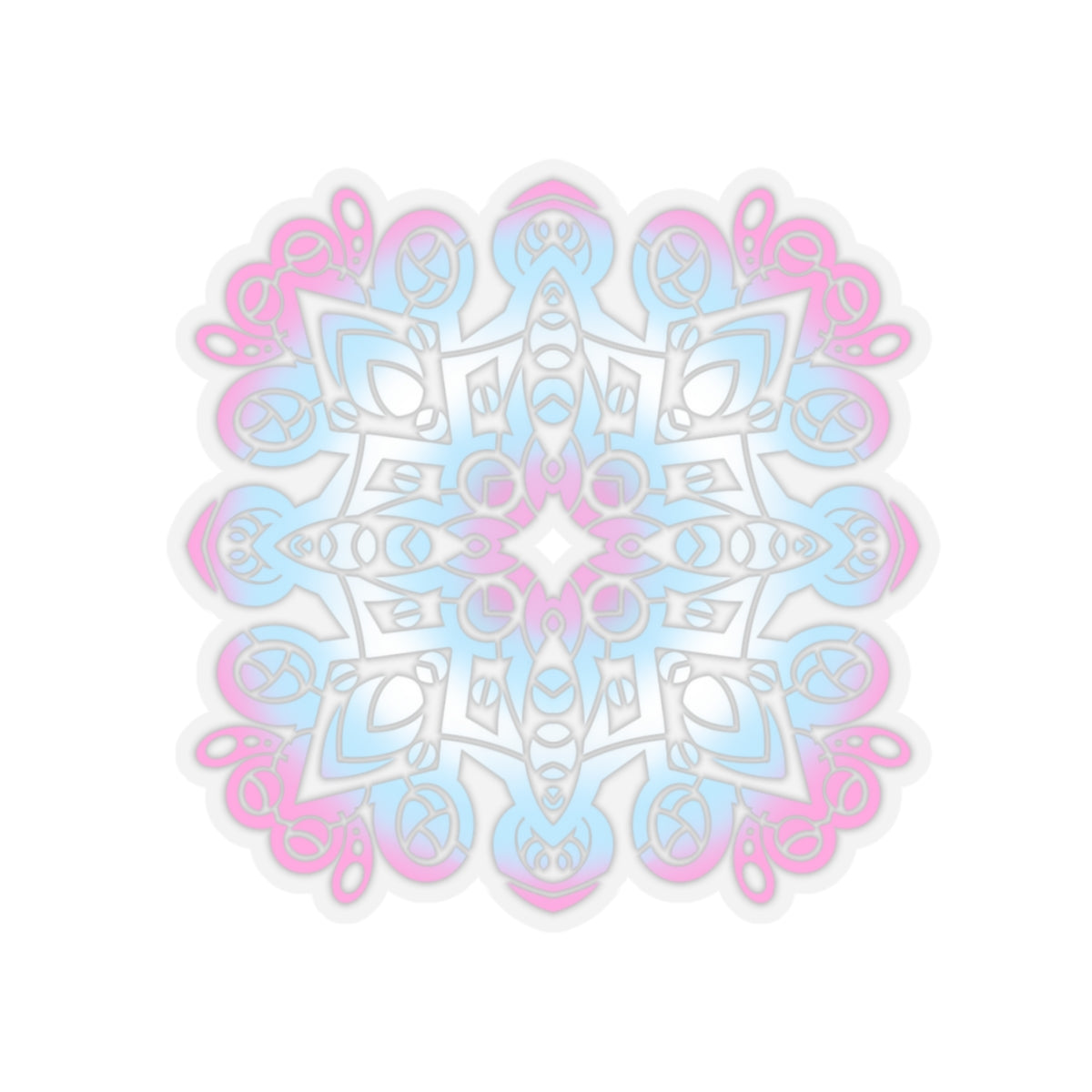 Trans pride mandala Kiss-Cut Sticker Paper products Printify   