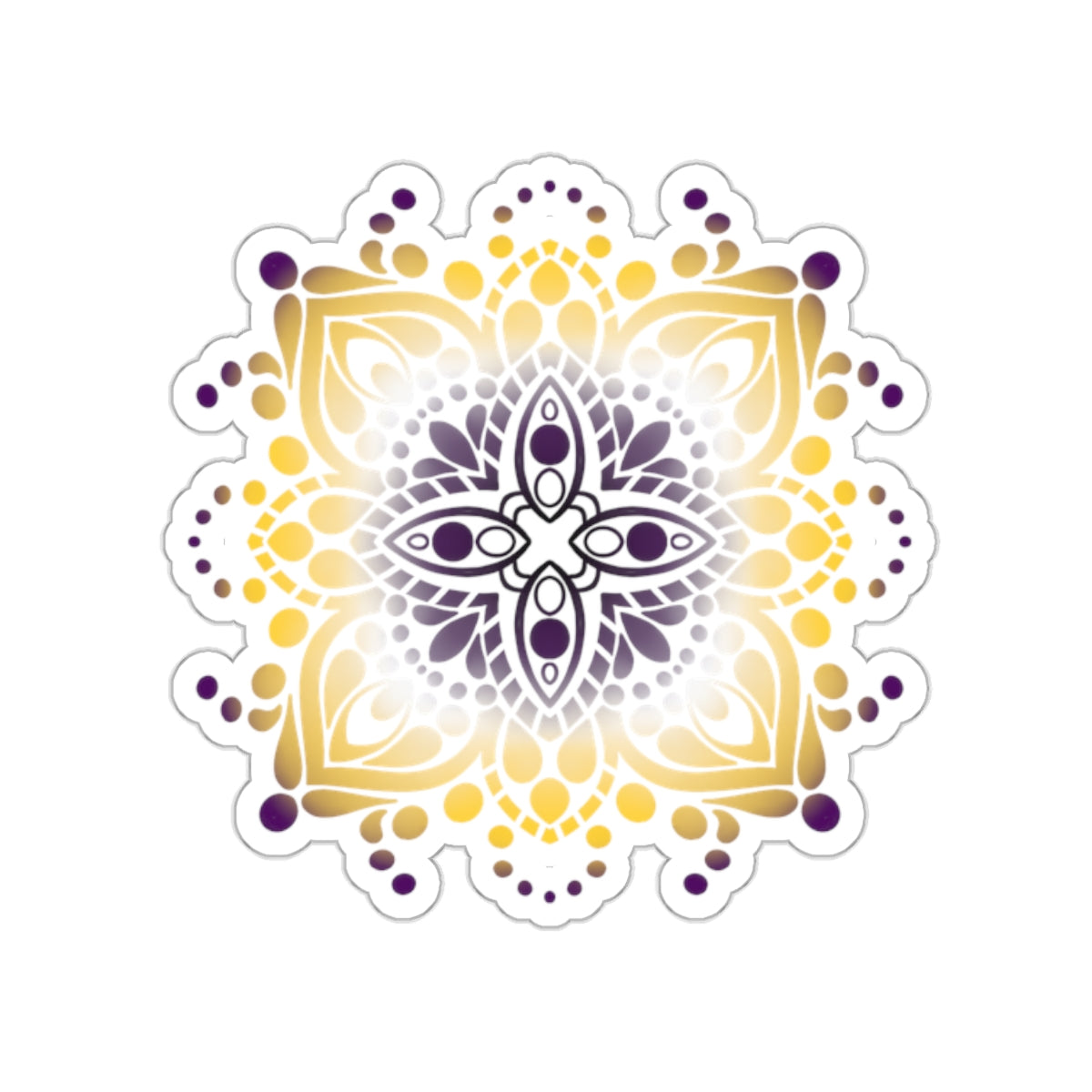 Non binary pride Mandala Kiss-Cut Stickers Paper products Printify   