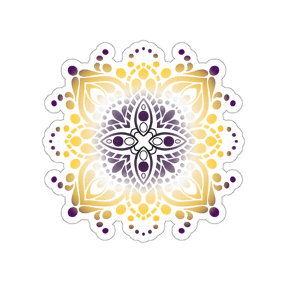 Non binary pride Mandala Kiss-Cut Stickers Paper products Printify   