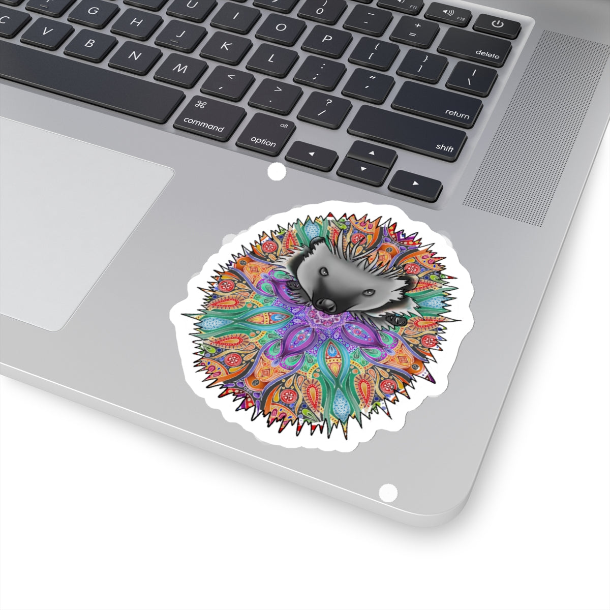 Mandala Hedgehog Kiss-Cut Sticker Paper products Printify 4" × 4" White 