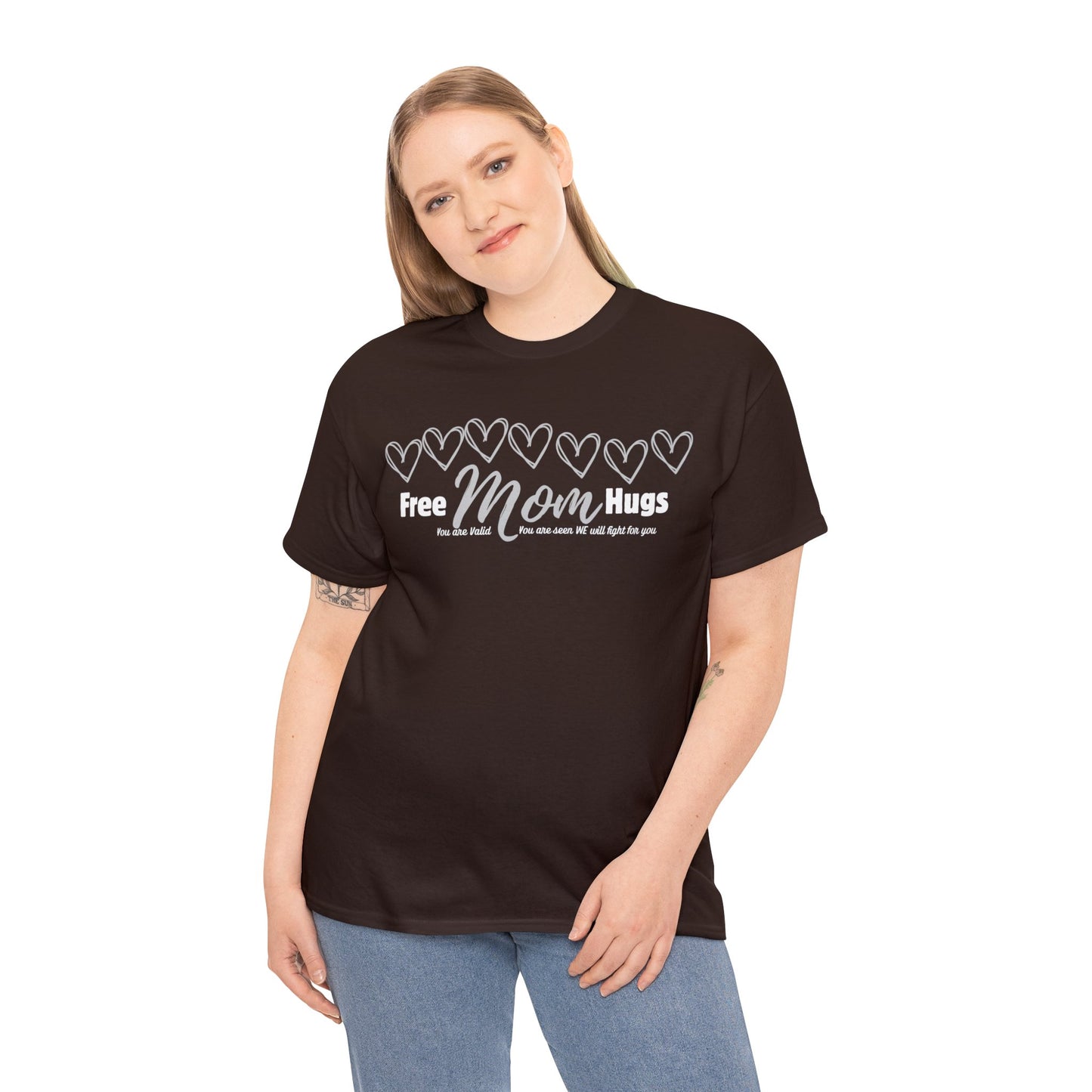 Spread Love and Acceptance: "Free Mom Hugs" Shirt light on Dark T-Shirt Printify Dark Chocolate S 