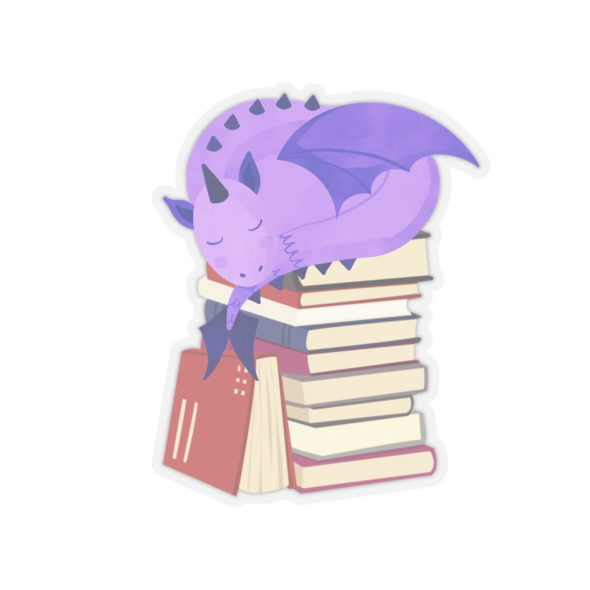 Book Dragon Kiss-Cut Sticker Paper products Printify   