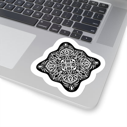 Spooky skull mandala Kiss-Cut Sticker Paper products Printify 4" × 4" White 