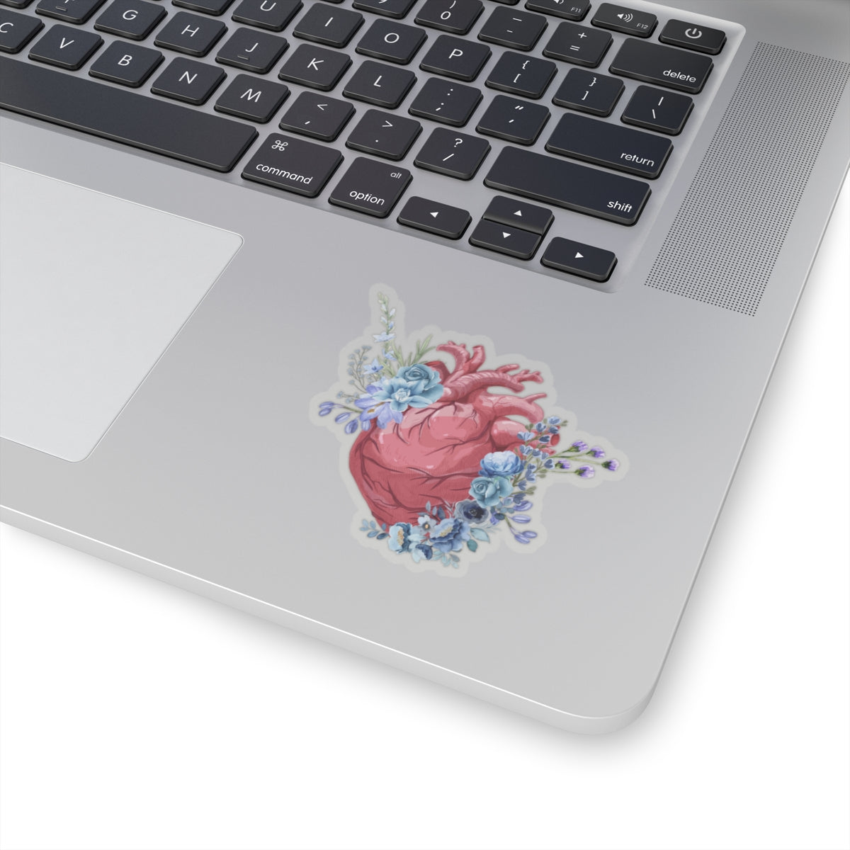 Floral anatomical heart Kiss-Cut Sticker