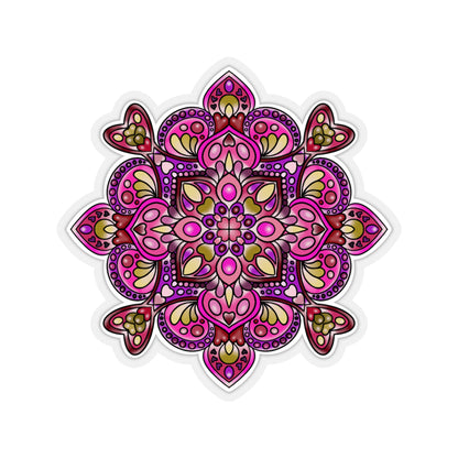 Pink Mandala Kiss-Cut Sticker Paper products Printify 4" × 4" Transparent 