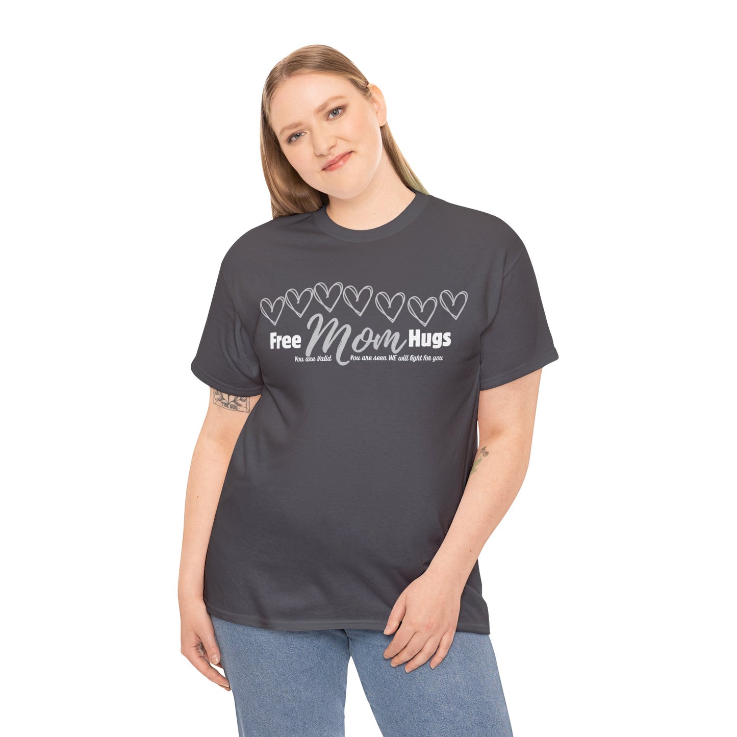 Spread Love and Acceptance: "Free Mom Hugs" Shirt light on Dark T-Shirt Printify Charcoal S 