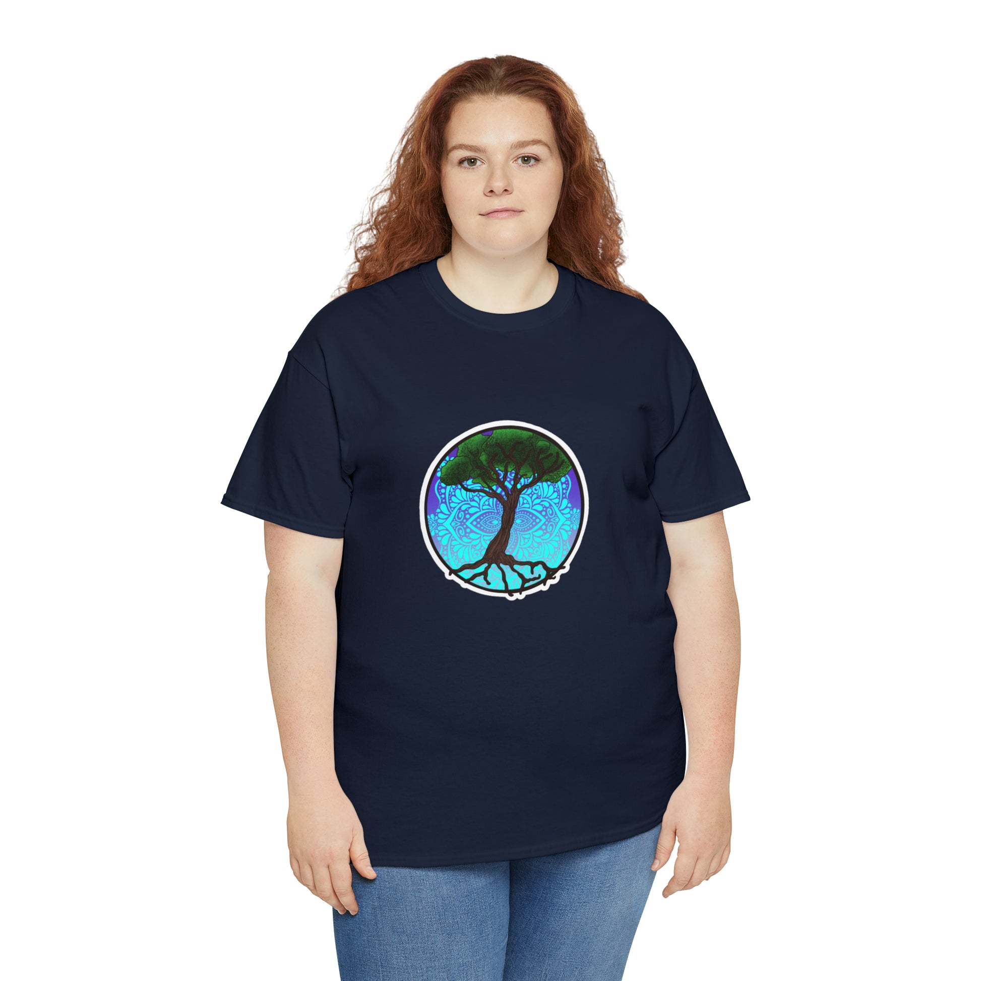 Tree of life Mandala Unisex Heavy Cotton Tee T-Shirt Printify   