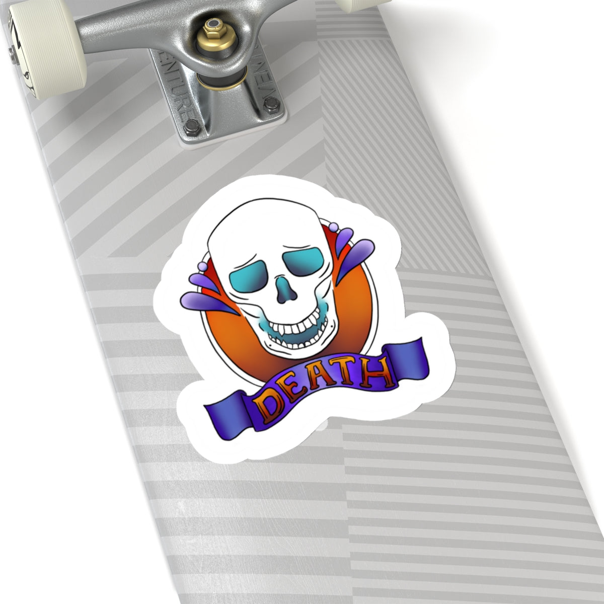 Death Kiss-Cut Sticker Paper products Printify 6" × 6" White 