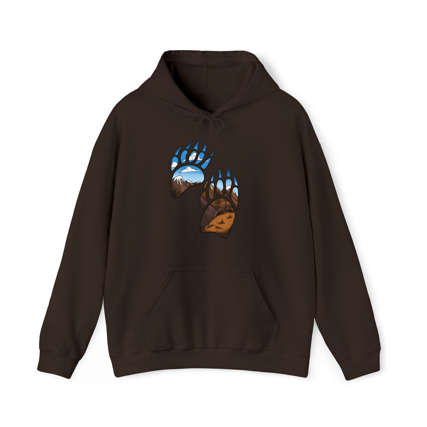 bear paws Unisex Heavy Blend™ Hooded Sweatshirt Hoodie Printify Dark Chocolate XL 