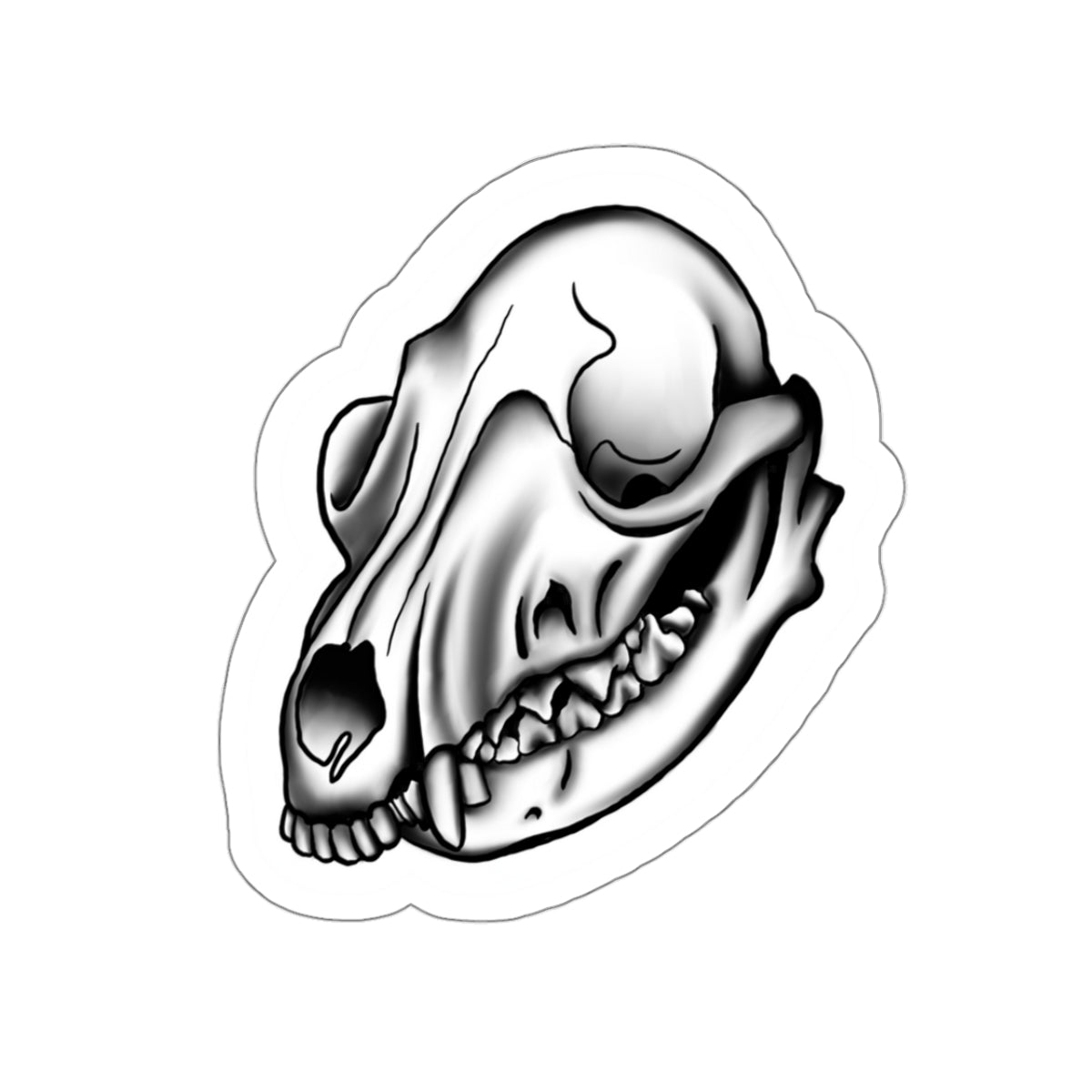 SKull Kiss-Cut Sticker Paper products Printify   