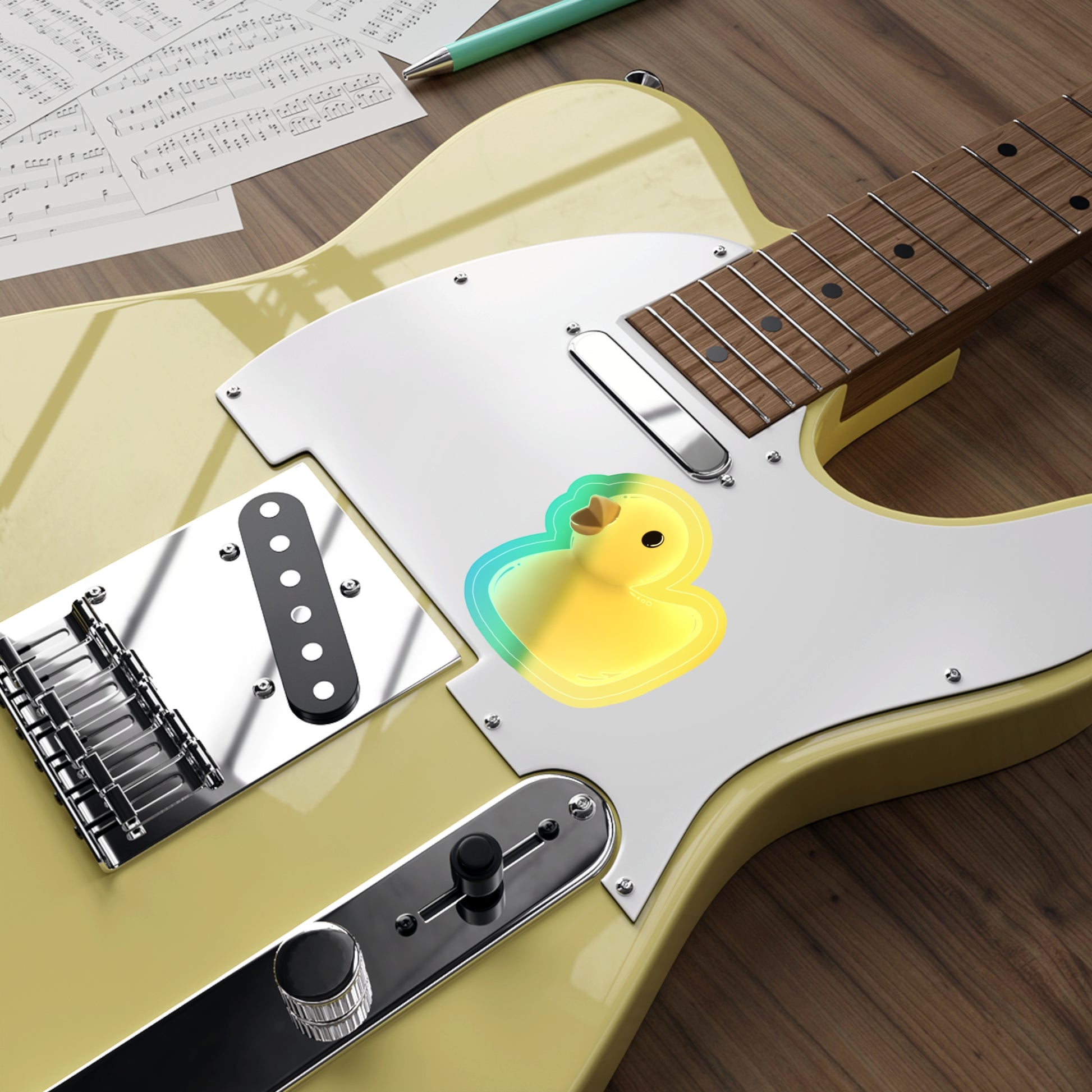 Rubber Duck Holographic Die-cut Sticker Paper products Printify   