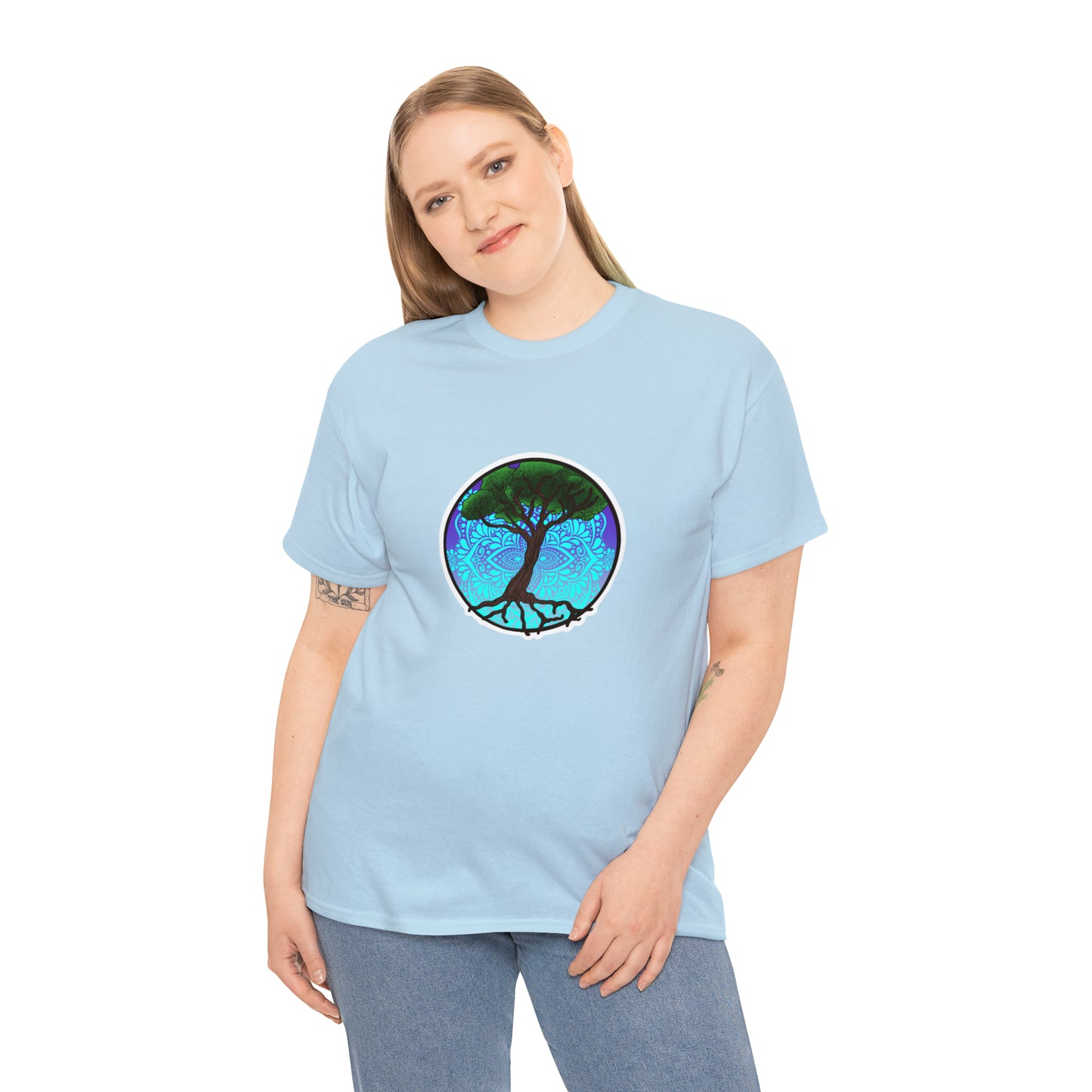 Tree of life Mandala Unisex Heavy Cotton Tee T-Shirt Printify   