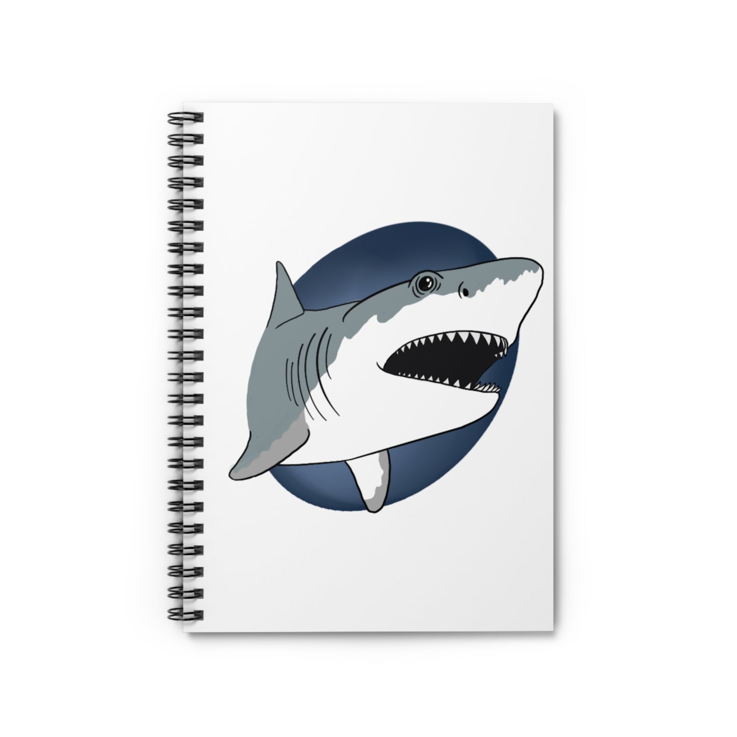 Great White Shark Spiral Notebook - Ruled Line Paper products Printify One Size  