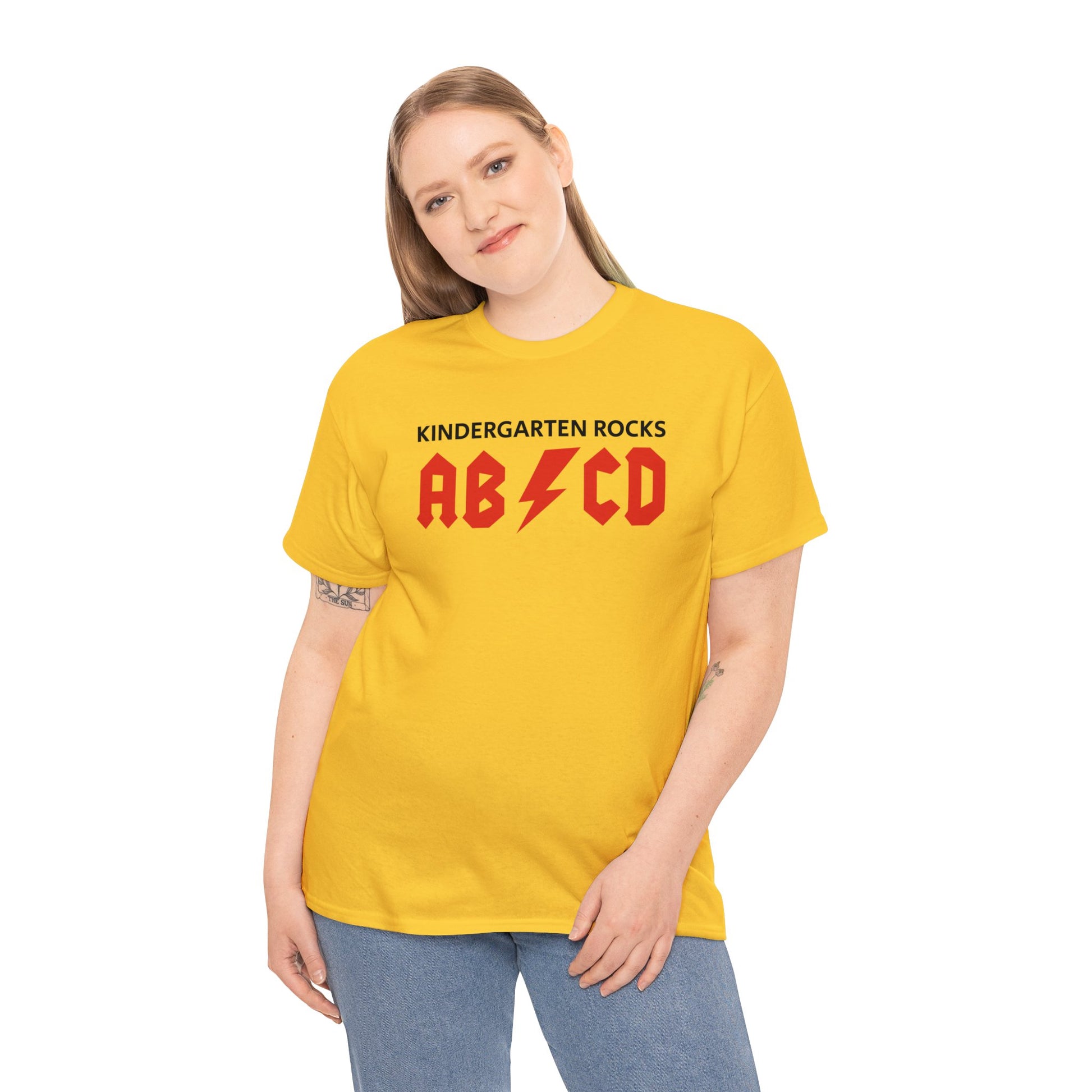 Rocking Kindergarten in Style: "AB/CD Kindergarten Rocks" T-Shirt T-Shirt Printify   