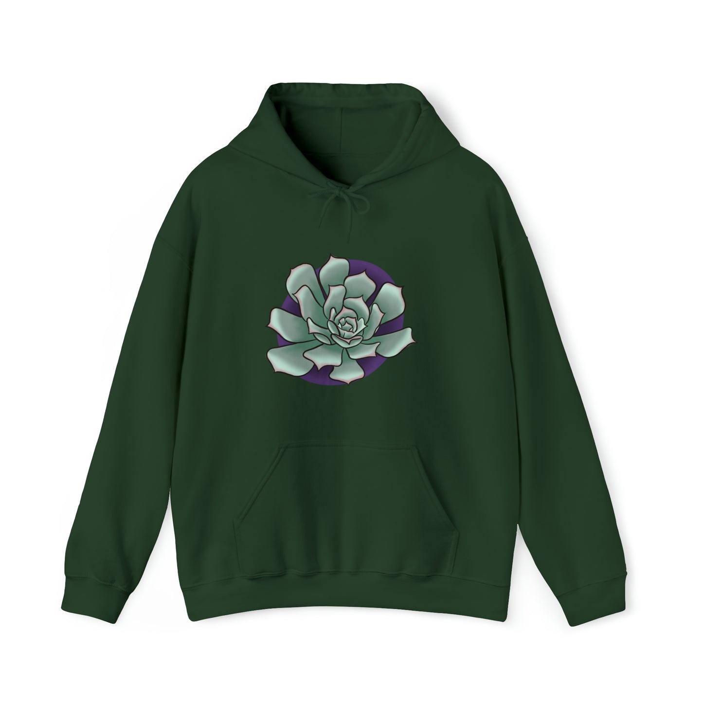 succulent Unisex Heavy Blend™ Hooded Sweatshirt Hoodie Printify Forest Green S 