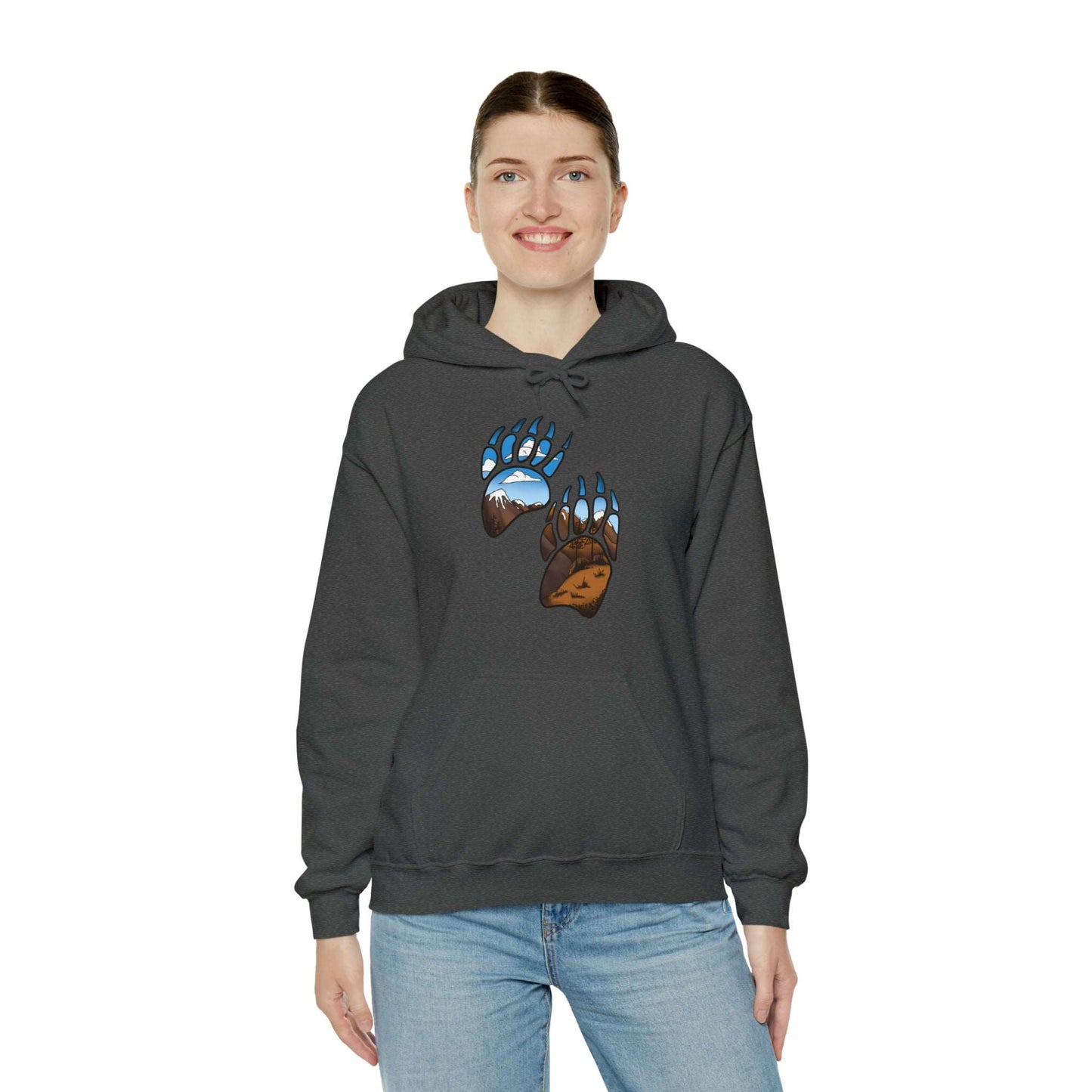 bear paws Unisex Heavy Blend™ Hooded Sweatshirt Hoodie Printify   