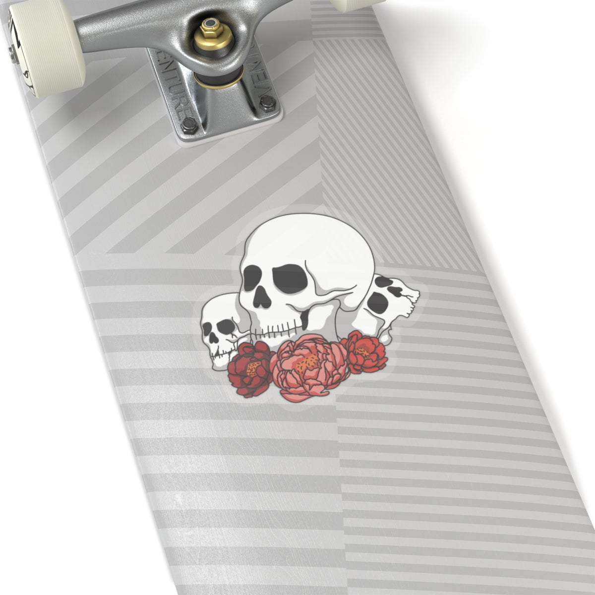 Skulls and flowers Kiss cut sticker Paper products Printify   