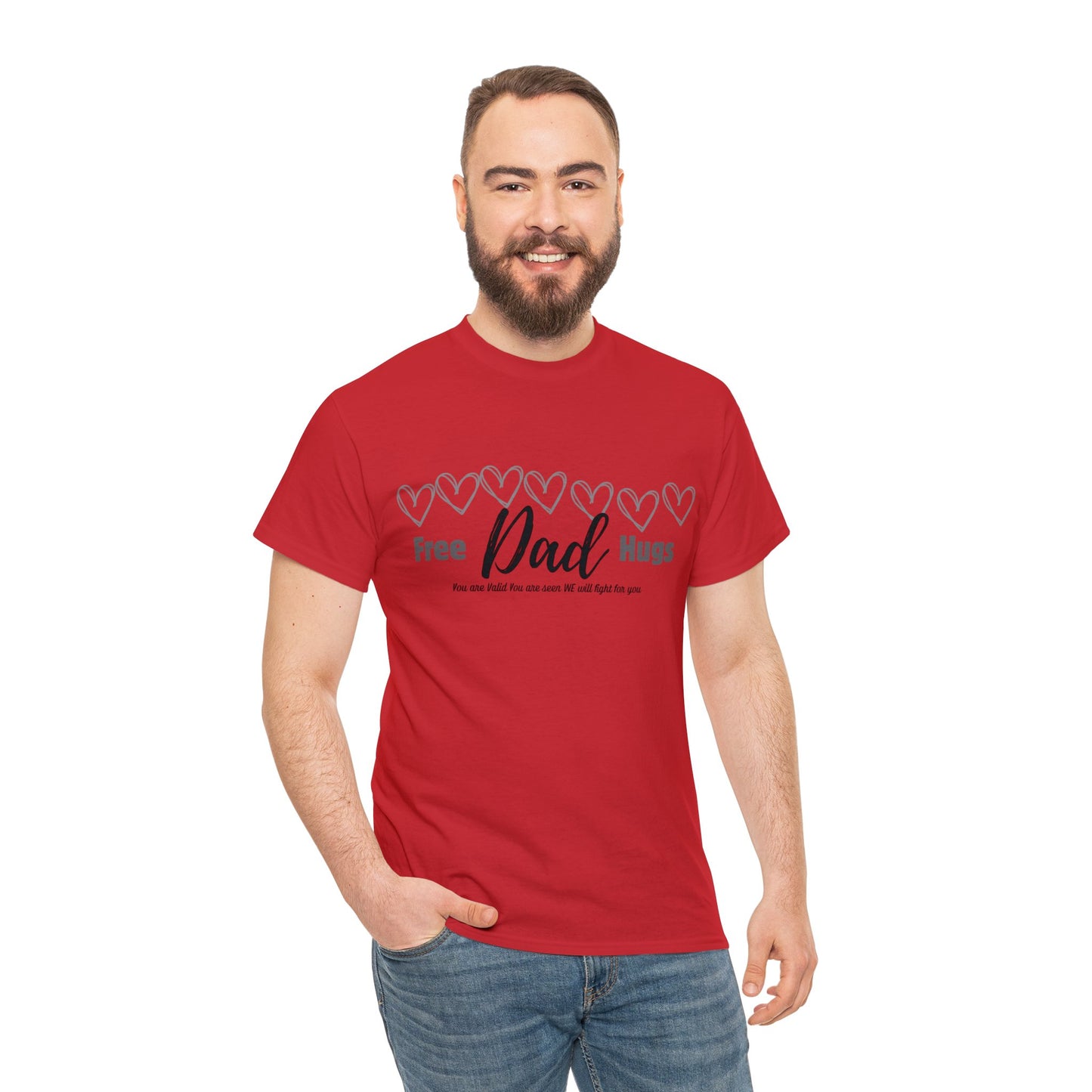 Spread Love and Warmth: "Free Dad Hugs" Shirt T-Shirt Printify Red S 