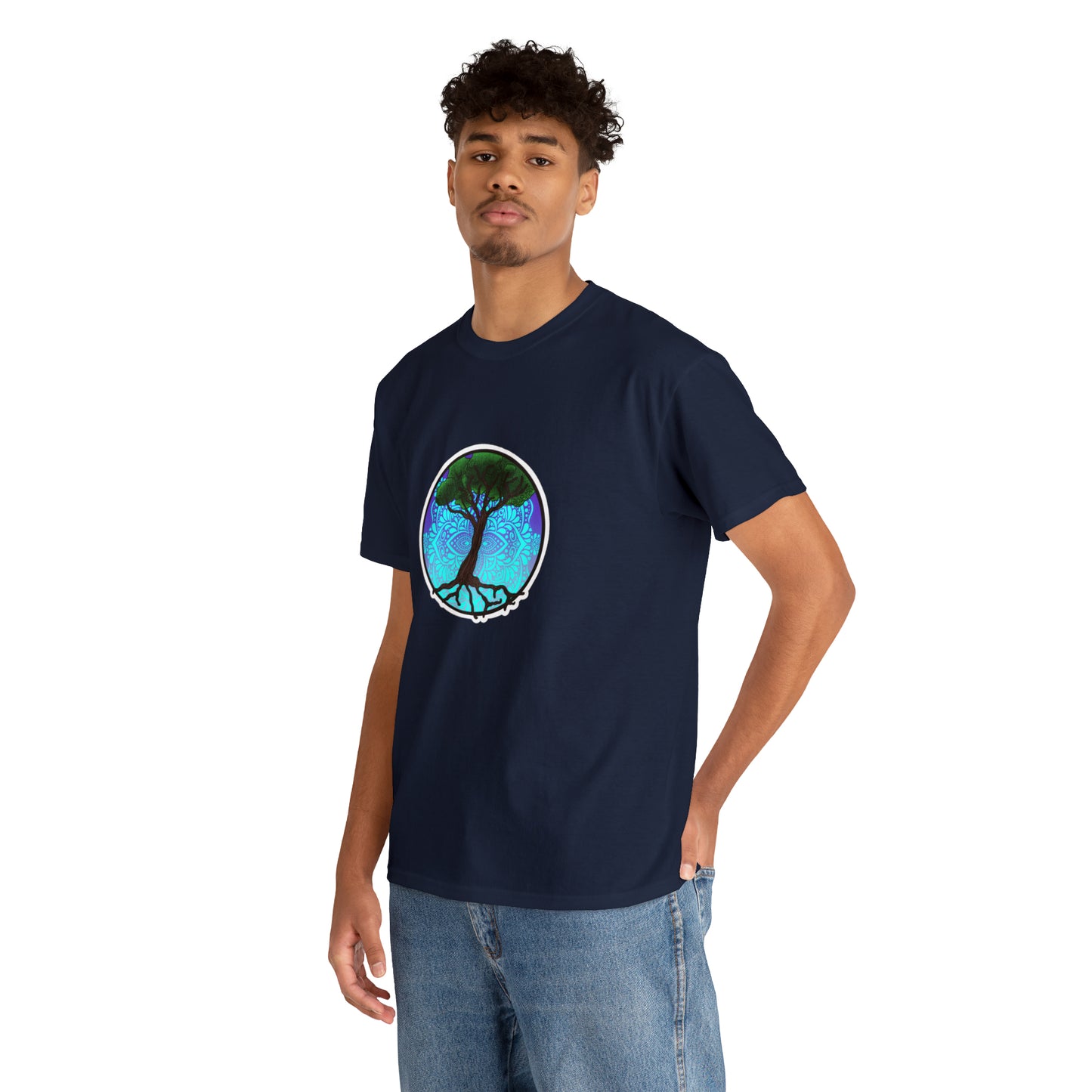 Tree of life Mandala Unisex Heavy Cotton Tee T-Shirt Printify   