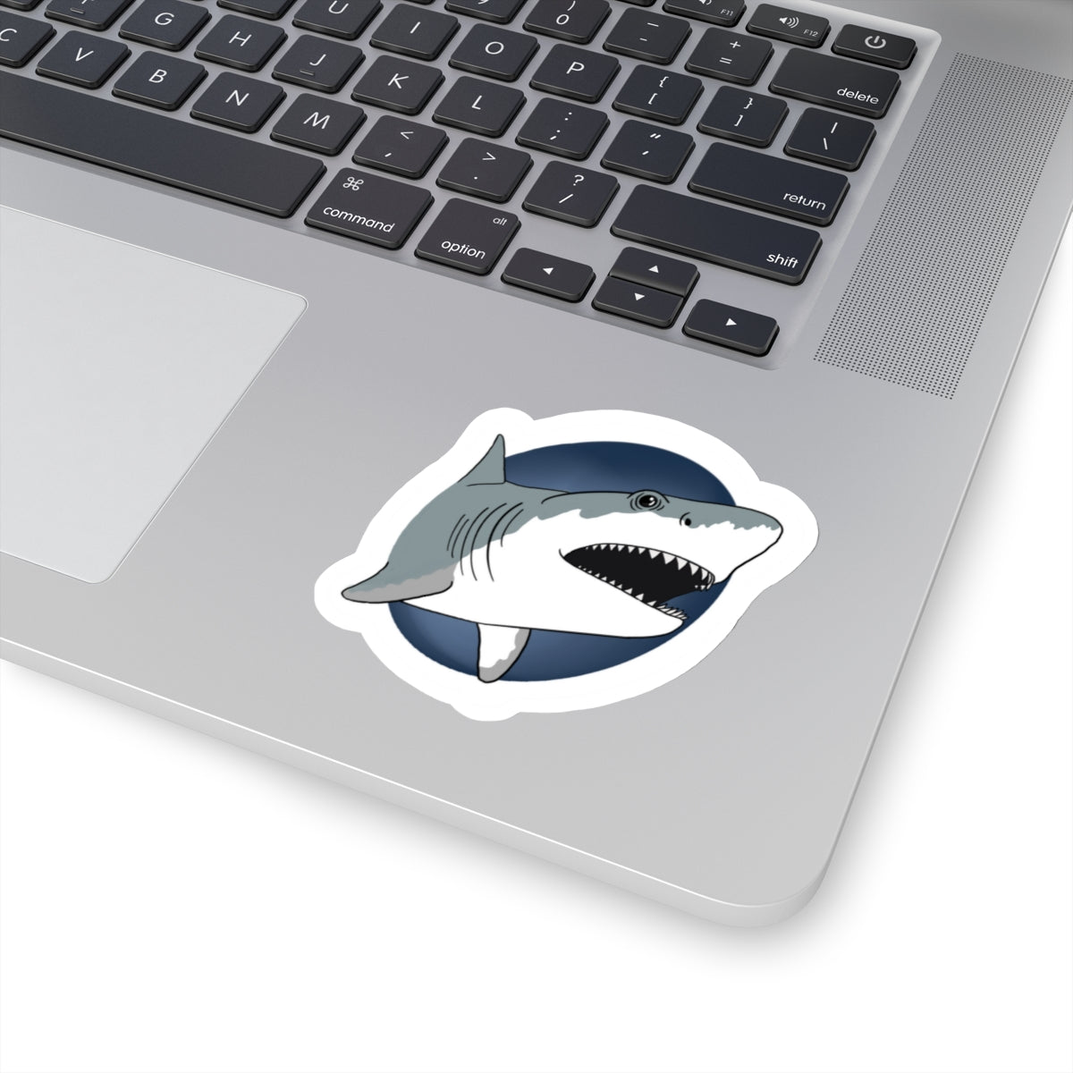 Great white Shark Kiss-Cut Sticker Paper products Printify 3" × 3" White 