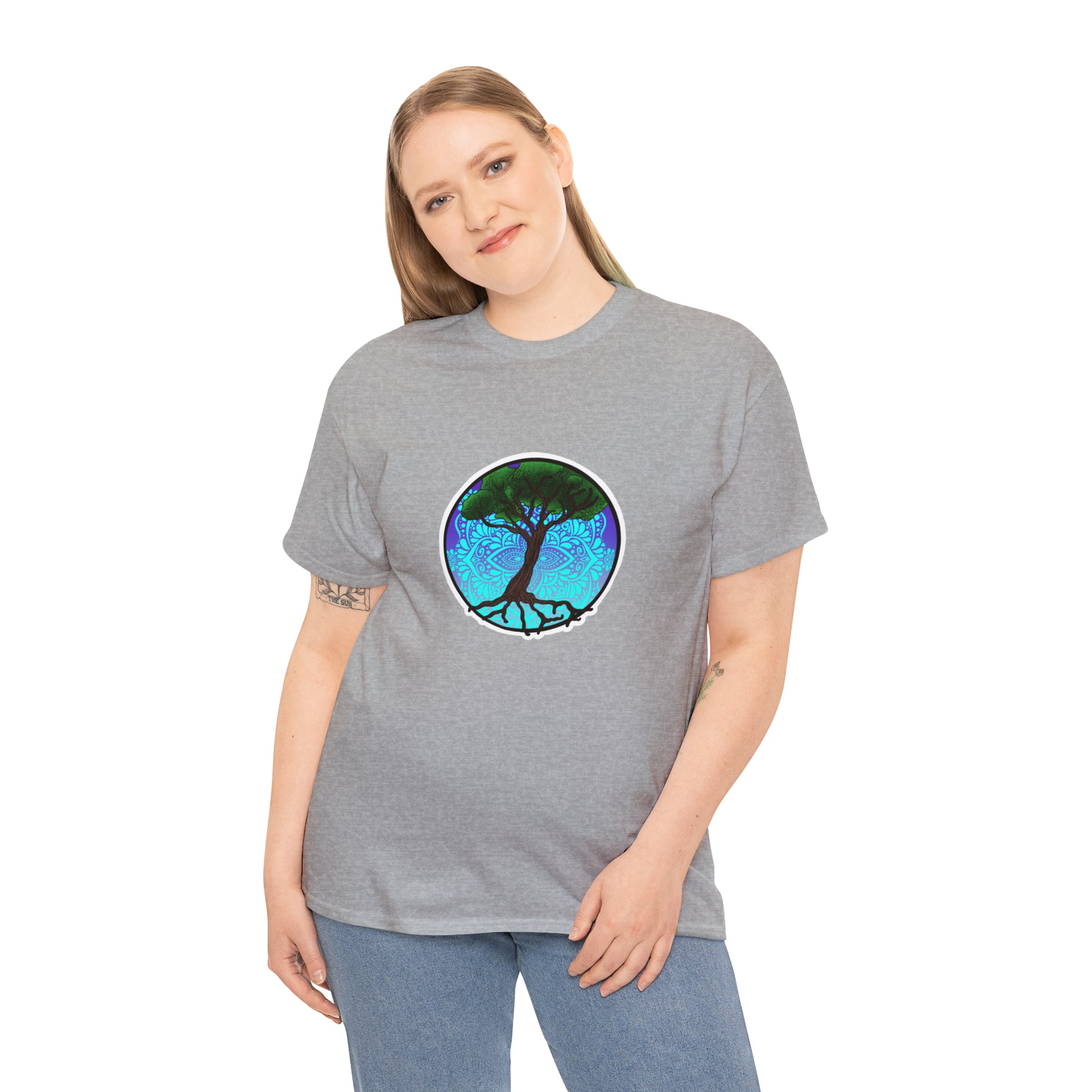 Tree of life Mandala Unisex Heavy Cotton Tee T-Shirt Printify   