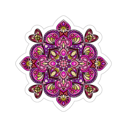 Pink Mandala Kiss-Cut Sticker Paper products Printify 3" × 3" White 