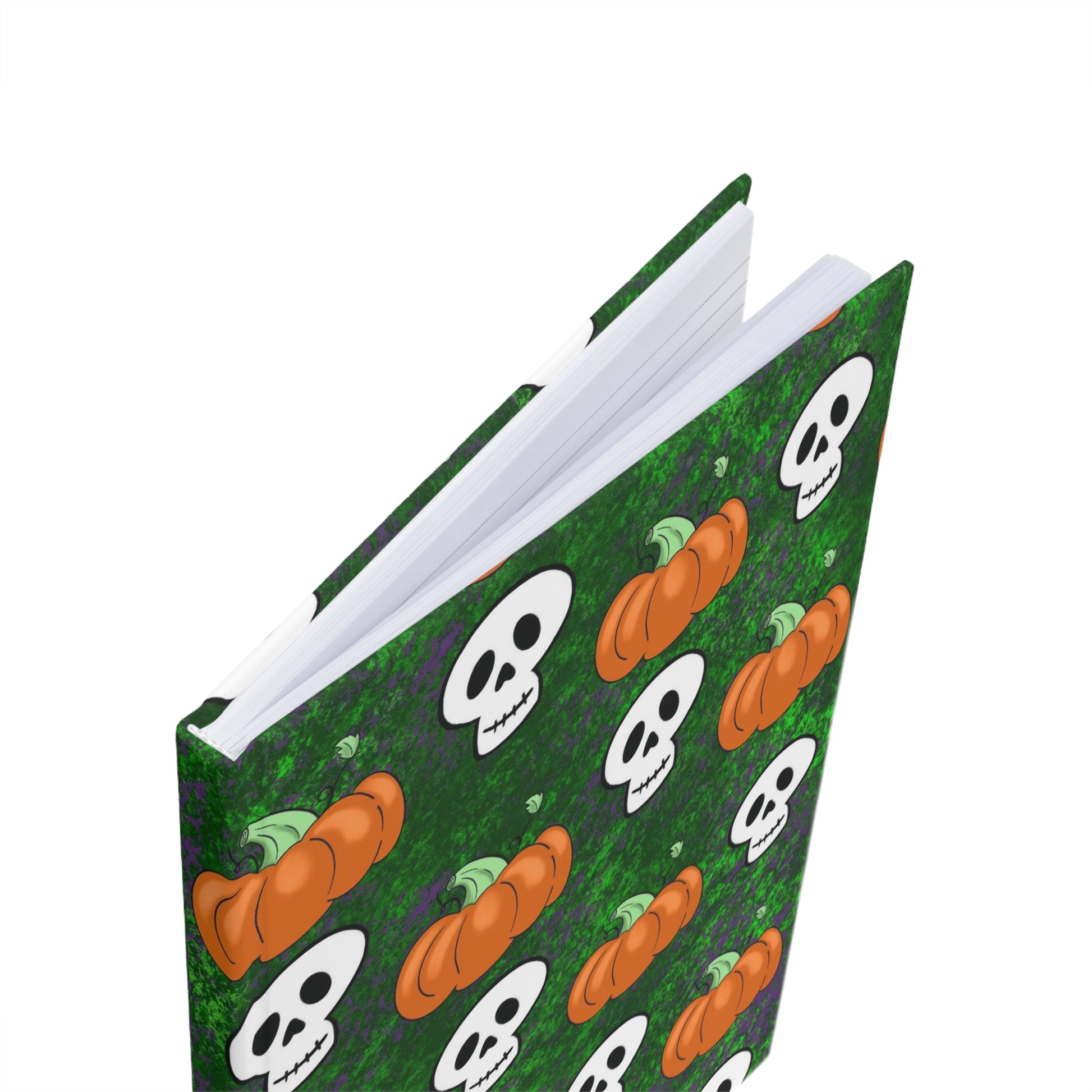 Skull and pumpkin Hardcover Journal (A5) Paper products Printify   