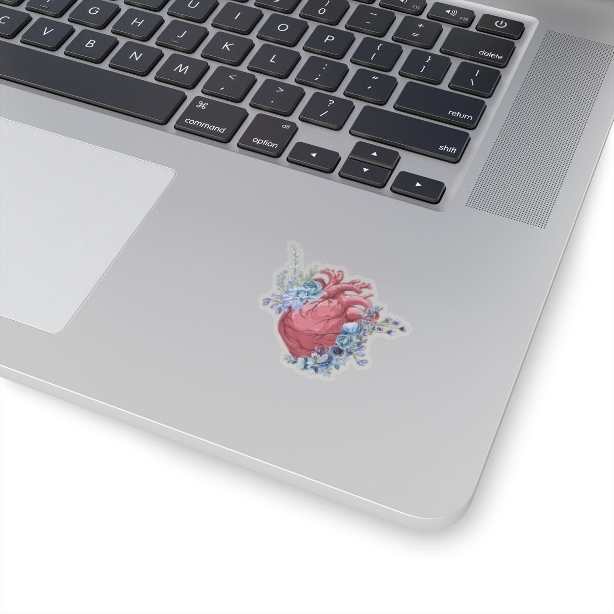 Floral anatomical heart Kiss-Cut Sticker