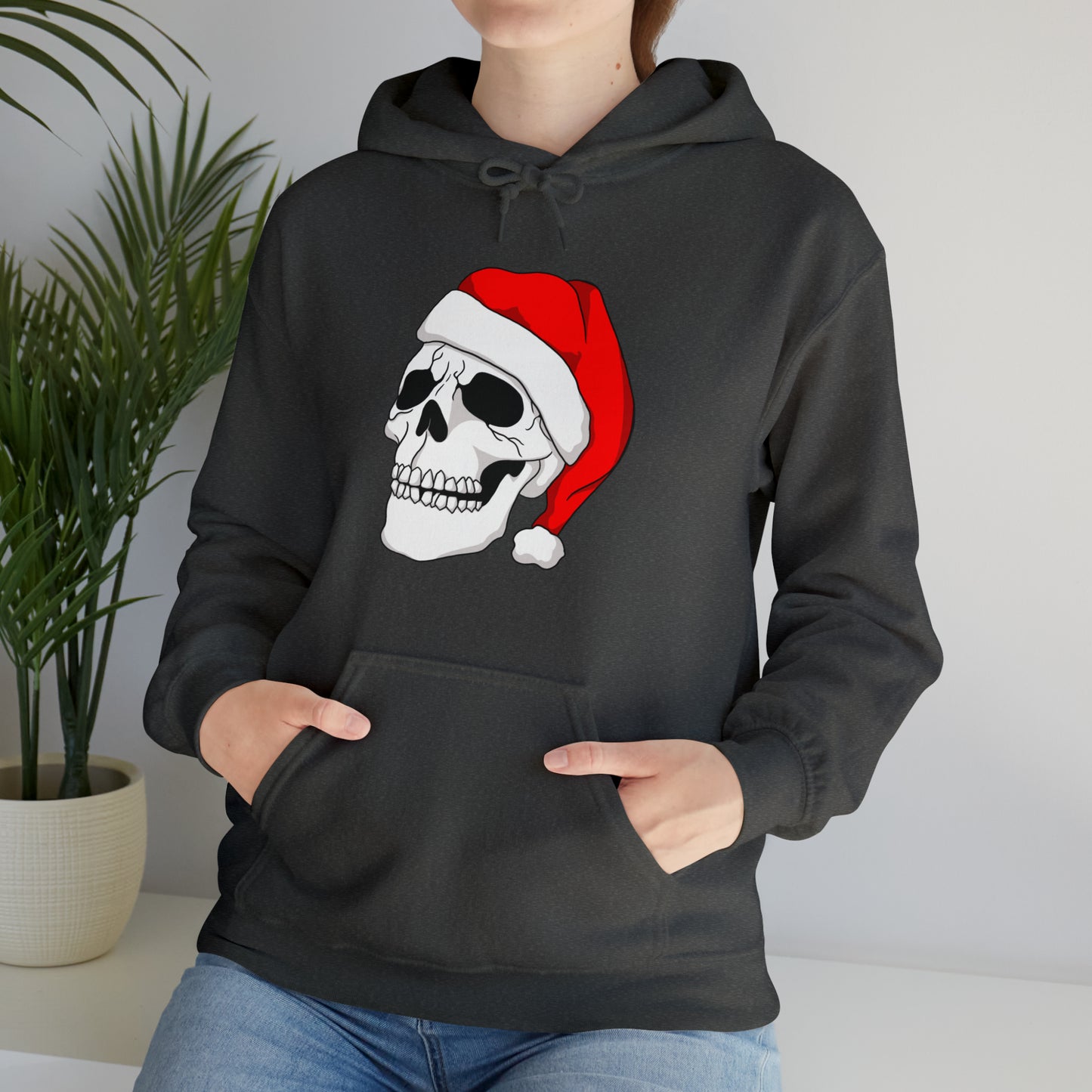 Santa Skull Unisex Heavy Blend™ Hooded Sweatshirt Hoodie Printify   