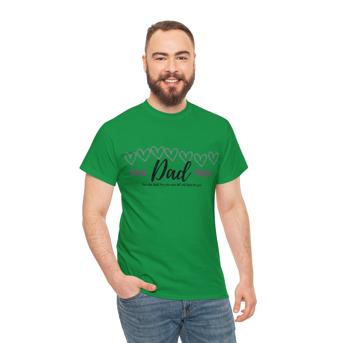 Spread Love and Warmth: "Free Dad Hugs" Shirt T-Shirt Printify Irish Green S 