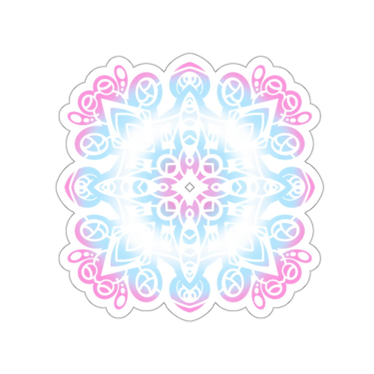 Trans pride mandala Kiss-Cut Sticker Paper products Printify   