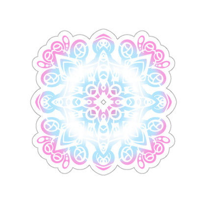 Trans pride mandala Kiss-Cut Sticker Paper products Printify   