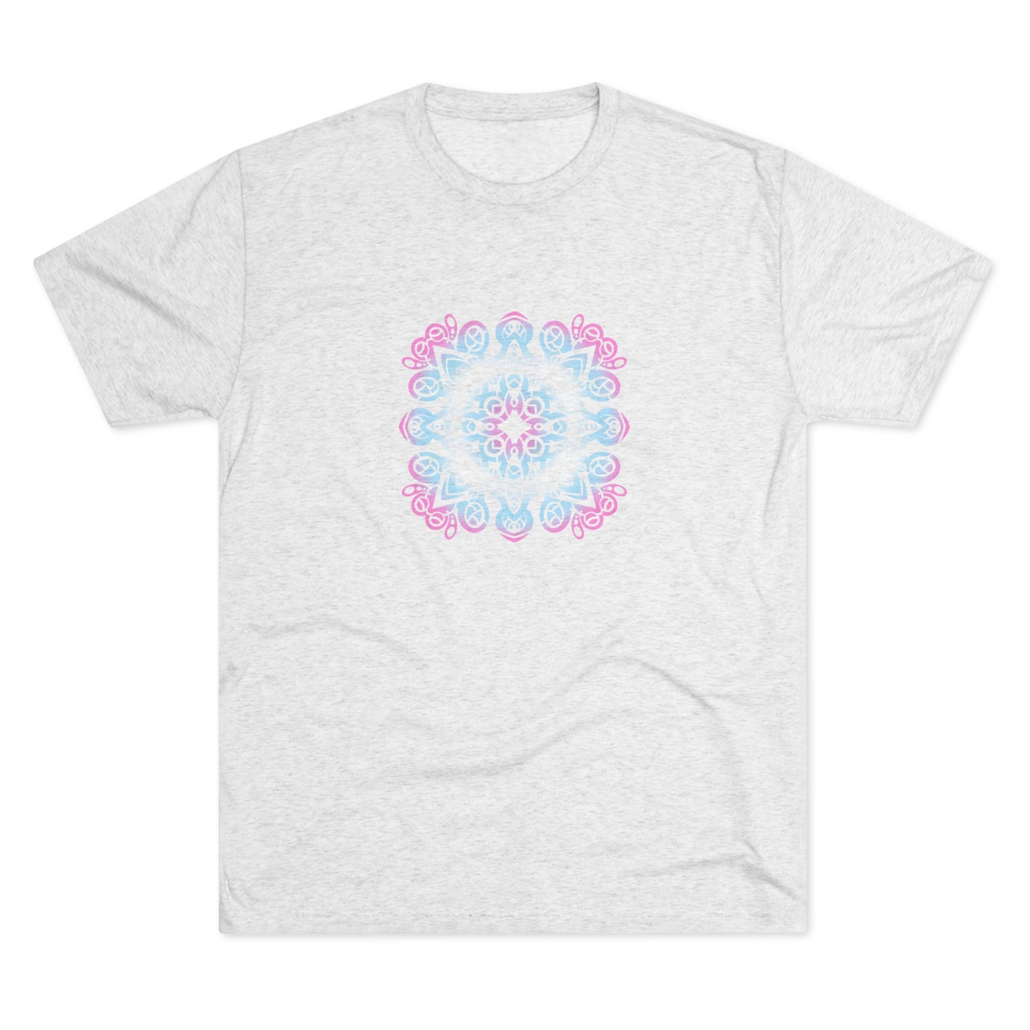 Trans pride Mandala Unisex Tri-Blend Crew Tee T-Shirt Printify Tri-Blend Heather White S 