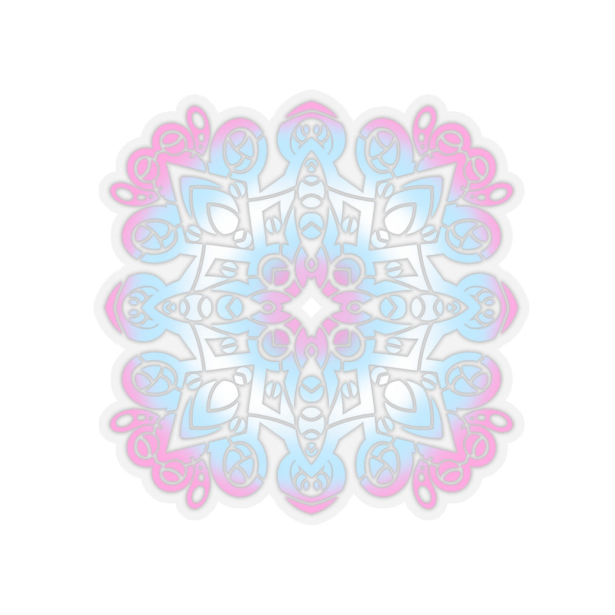 Trans pride mandala Kiss-Cut Sticker Paper products Printify   