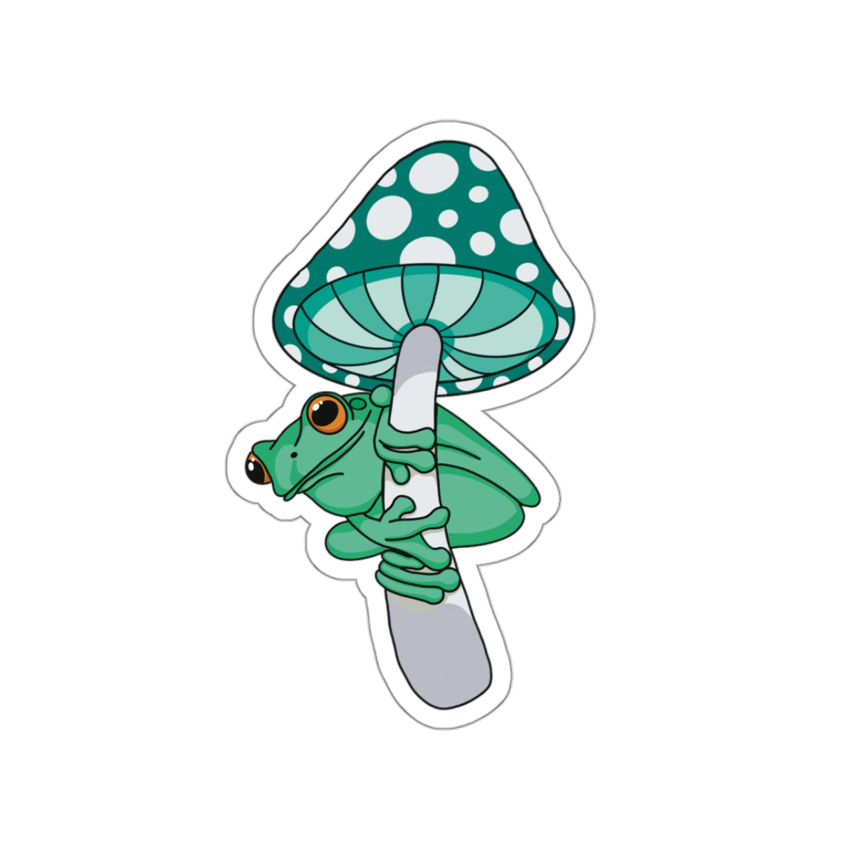 Frog and Mushroom Sticker Paper products Printify   