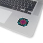 Pink and Turquoise mandala Kiss-Cut Sticker Paper products Printify 2" × 2" White 