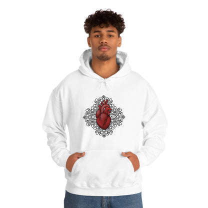 Anatomical Heart Mandala Unisex Heavy Blend™ Hooded Sweatshirt Hoodie Printify   