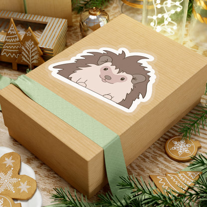 Hedgehog Kiss-Cut Sticker Paper products Printify   