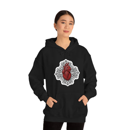 Anatomical Heart Mandala Unisex Heavy Blend™ Hooded Sweatshirt Hoodie Printify   