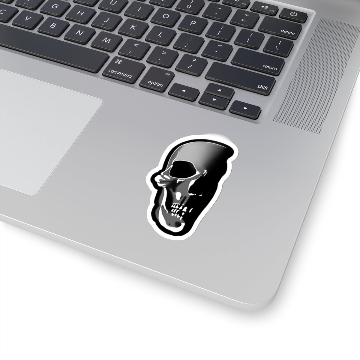 half skull design Kiss-Cut Sticker Paper products Printify 3" × 3" White 